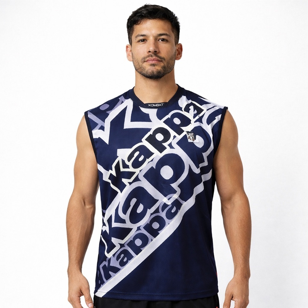 Kappa-Kombat Men's L T-Shirt  Sleeveless Blue Technical Jersey